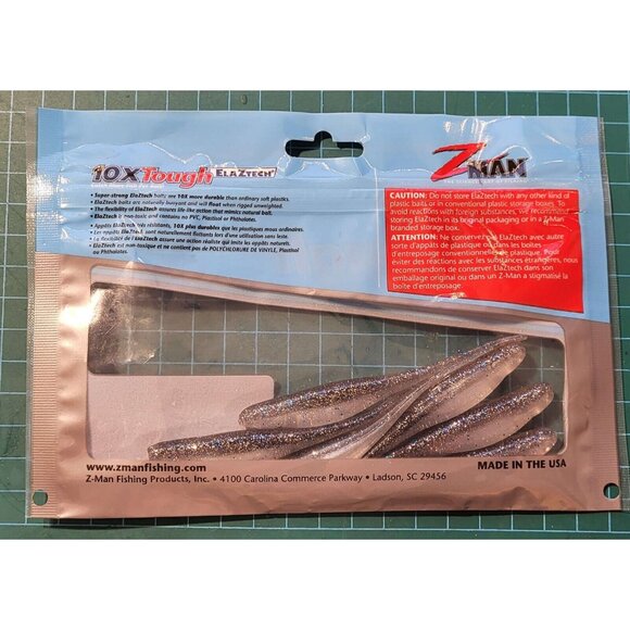 🎣2X Z-Man 10X Tough StreakZ 3.75 - Smoky Shad - Pack of 6 Zman Soft Plastic - Picture 2 of 2